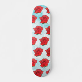 Rote Rose Blume Kunst Skateboard