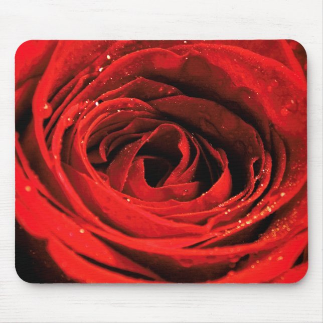 Rote Rose Blume Liebe Valentine Maus Pad Mousepad (Vorne)