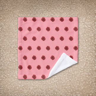 Rote Rose Blume Nahtloses Muster auf Waschtuch Waschlappen