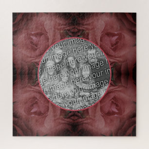 Rote Rose Blume Naturrahmen hinzufügen Foto Puzzle