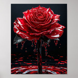 Rote Rose Blume Poster