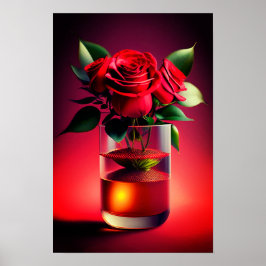 Rote Rose Blume Poster