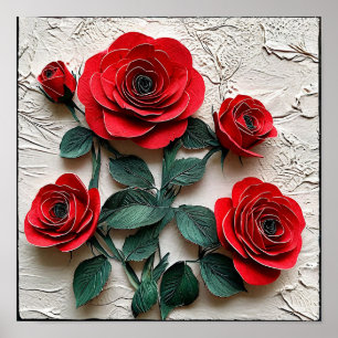 Rote Rose Blume Poster