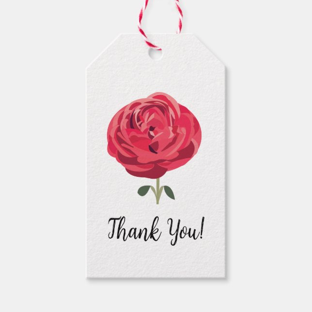 Rote Rose Blume Rote Rose Geschenkanhänger (Vorderseite)