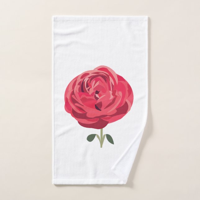 Rote Rose Blume Rote Rose Handtuch (Handtuch)