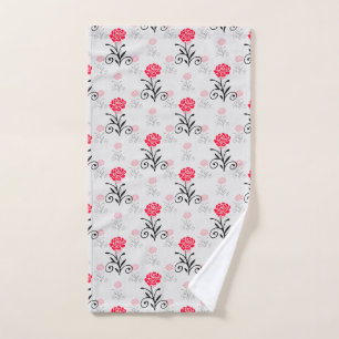 Rote Rose Blume Stalk-Muster Handtuch