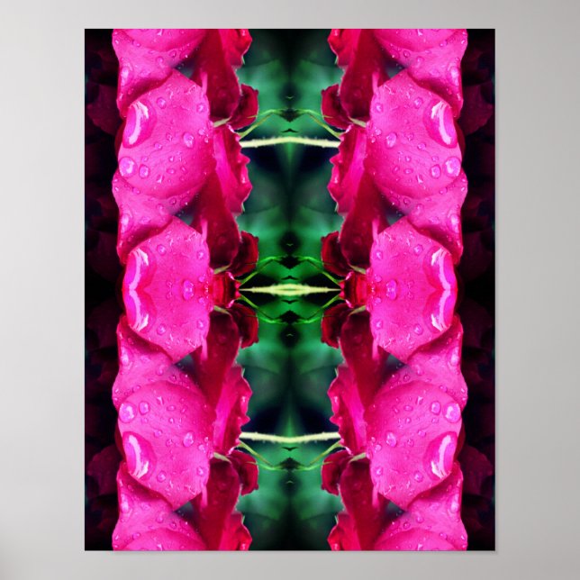 Rote Rose Blume und Seile Abstrakt Poster (Vorne)