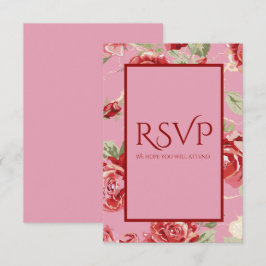 Rote Rose Blumendruck Save the Date RSVP-Karte RSVP Karte