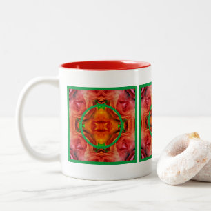 Rote Rose Blumenrahmen Ihr Foto hinzufügen Zweifarbige Tasse