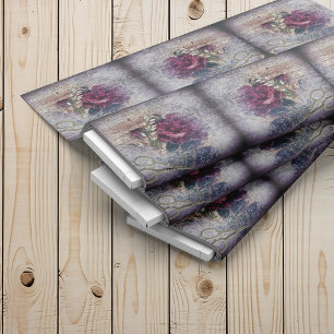 Rote Rose Blumenschere Muster Stoff