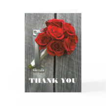 Rote Rose Bouquet Dankeschön Karte