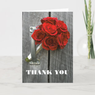 Rote Rose Bouquet Dankeschön Karte