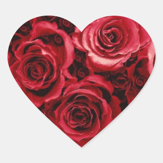 Rote Rose Bouquet - Umschlag Aufkleber Hochzeit im (Vorderseite)