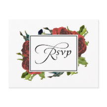 Rote Rose Bouquet Wedding RSVP