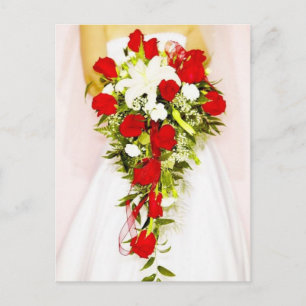 rote Rose Bridal Bouquet Postkarte