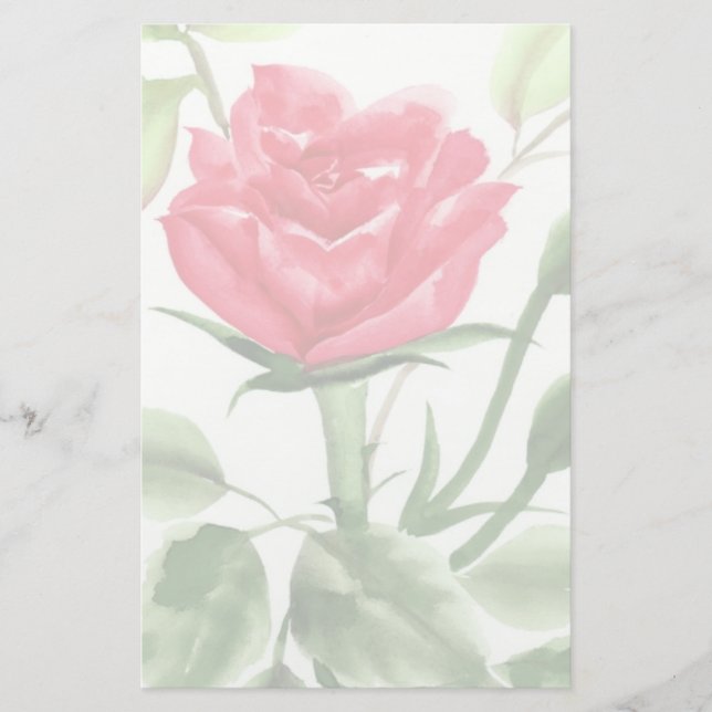 Rote Rose Briefpapier (Vorderseite)