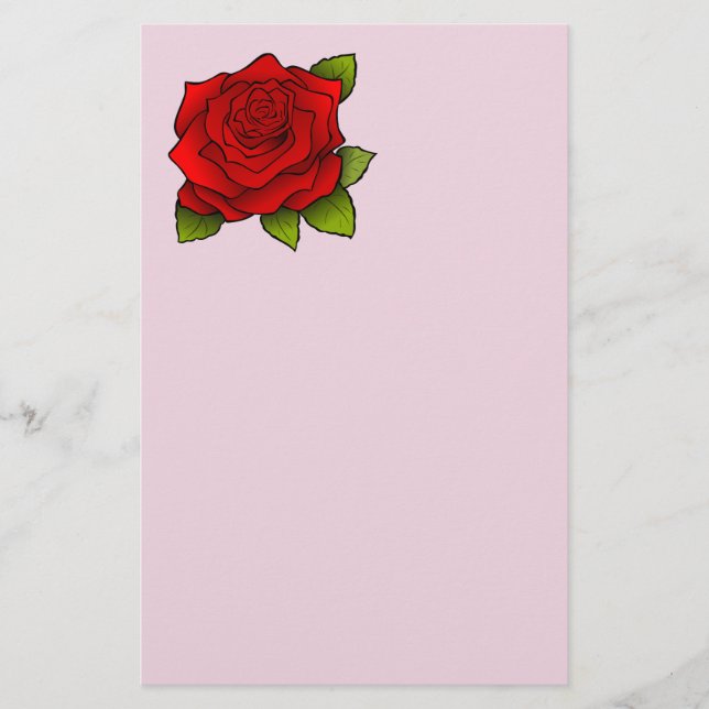 ROTE ROSE BRIEFPAPIER (Vorderseite)