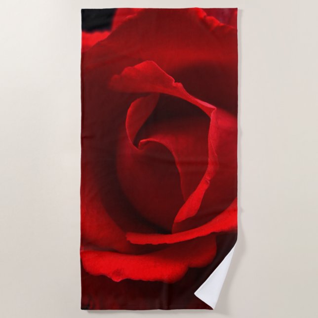 Rote Rose btcna Strandtuch (Vorderseite)