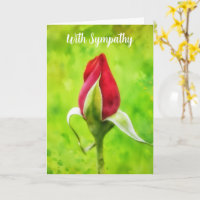Rote Rose Bud Art Sympathy Card