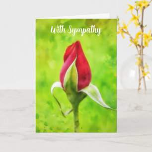 Rote Rose Bud Art Sympathy Card Karte