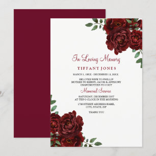 Rote Rose Burgundy Ankündigung zur Eleganten Geden