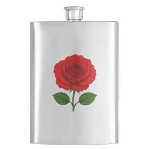 Rote Rose Classic-Flasche Flachmann