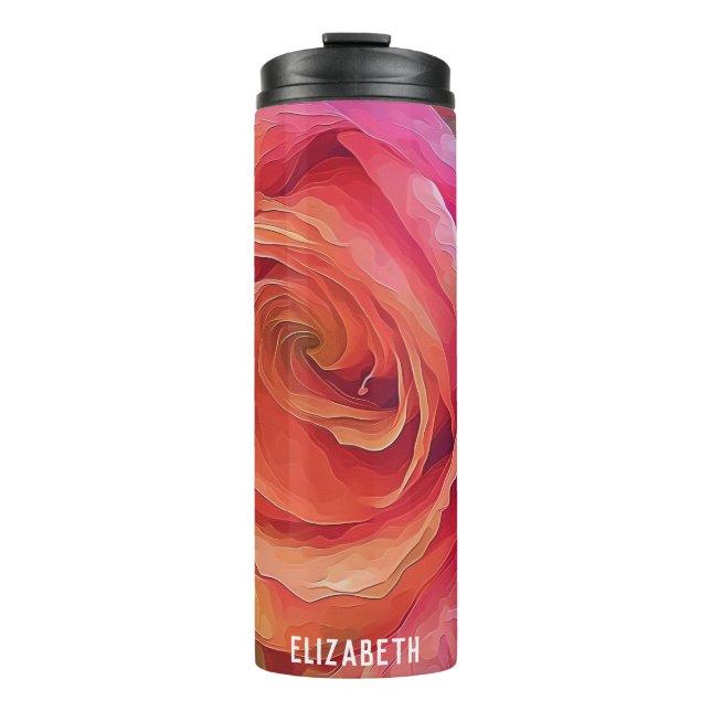 Rote Rose Corporate Custom Thermosbecher (Vorderseite)