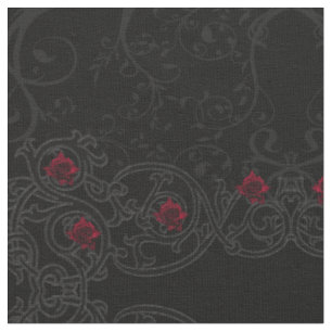 Rote Rose Damast Schriftrolle Gothic Stoff