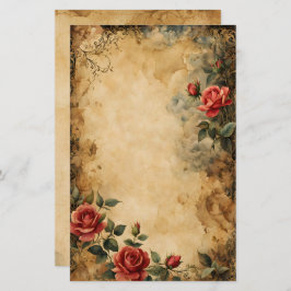 Rote Rose Dark Fantasy Briefpapier