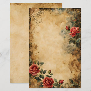Rote Rose Dark Fantasy Briefpapier