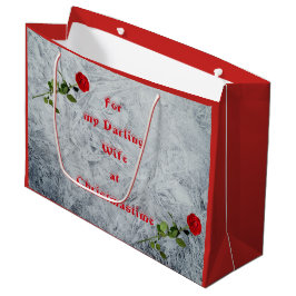 Rote Rose Darling Ehefrau im Weihnachtsdesign Große Geschenktüte