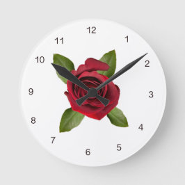 Rote Rose der Acrylwand mit Zahlen Runde Wanduhr