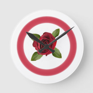 Rote Rose der Acrylwand Runde Wanduhr