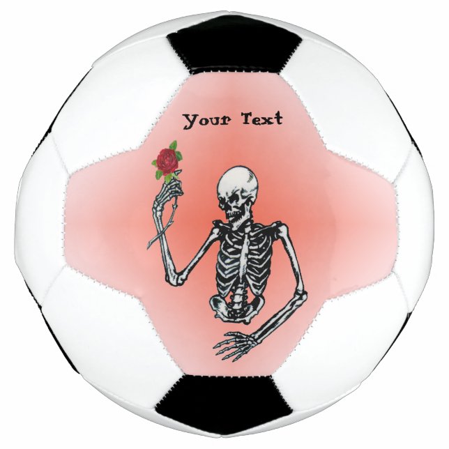 Rote Rose der Skeletthalterung auf Stem in der Han Fußball (Vorderseite)
