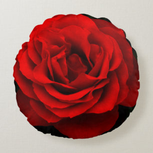 Rote Rose des Rumpfes Rundes Kissen