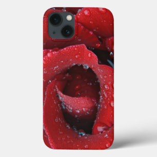 rote Rose, die mit einem Tief bedeckt ist und Grab Case-Mate iPhone Hülle