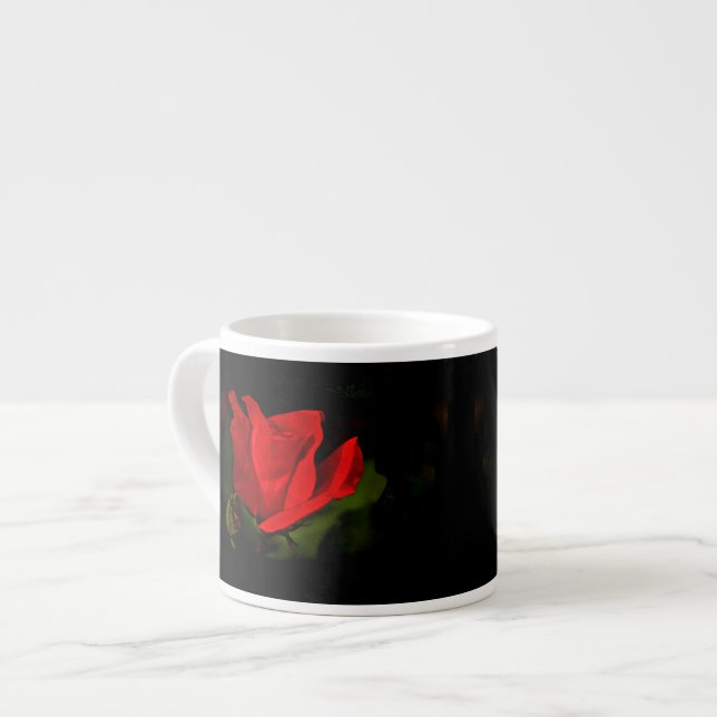 Rote Rose - Dunkle Leidenschaft Espressotasse (Vorderseite Links)