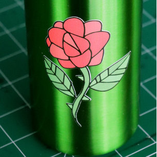 Rote Rose Edelstahlflasche