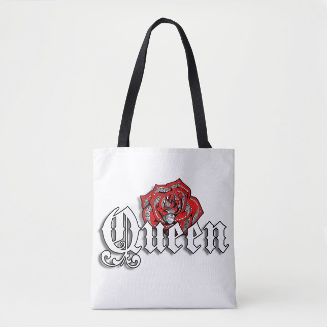 Rote Rose-Einkaufstasche (Vorderseite)