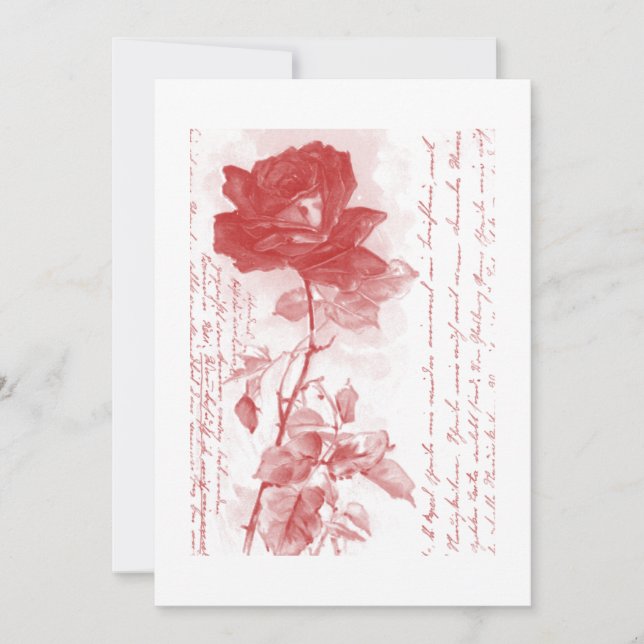 Rote Rose Einladung (Vorderseite)