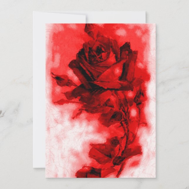 Rote Rose Einladung/Ankündigung Einladung (Vorderseite)