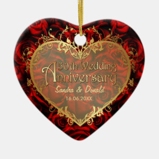 Rote Rose Elegance - 50 Jahre alt Keramikornament