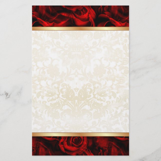 Rote Rose Elegance Briefpapier (Vorderseite)