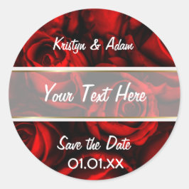 Rote Rose Elegance Runder Aufkleber