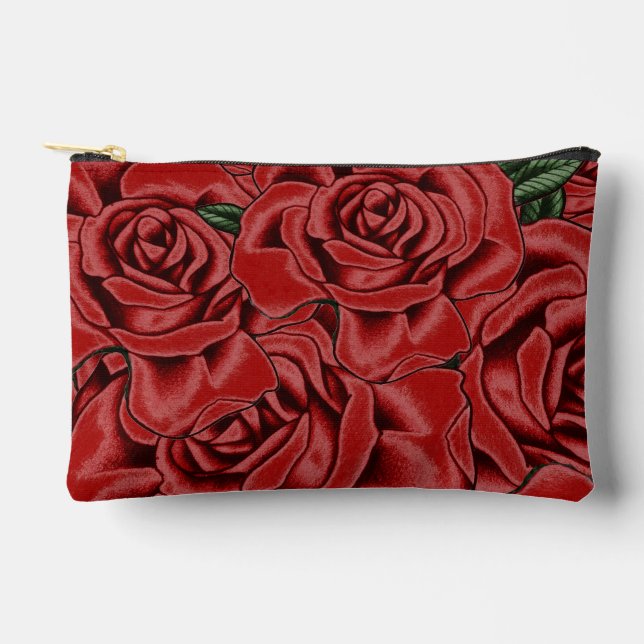 Rote Rose Elegance Zubehörtasche (Vorderseite)