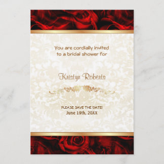 Rote Rose Eleganz - Dusche Save The Date