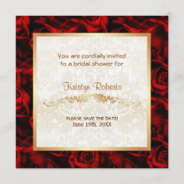 Rote Rose Eleganz - Dusche Save The Date