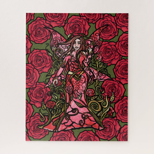 Rote Rose Fairy Puzzle (Vertikal)