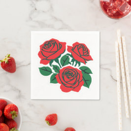 Rote Rose feierliche Hochzeit Serviette