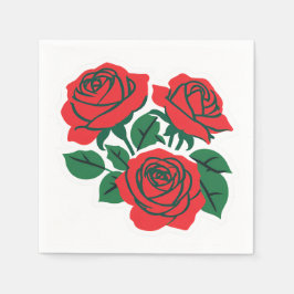 Rote Rose feierliche Hochzeit Serviette